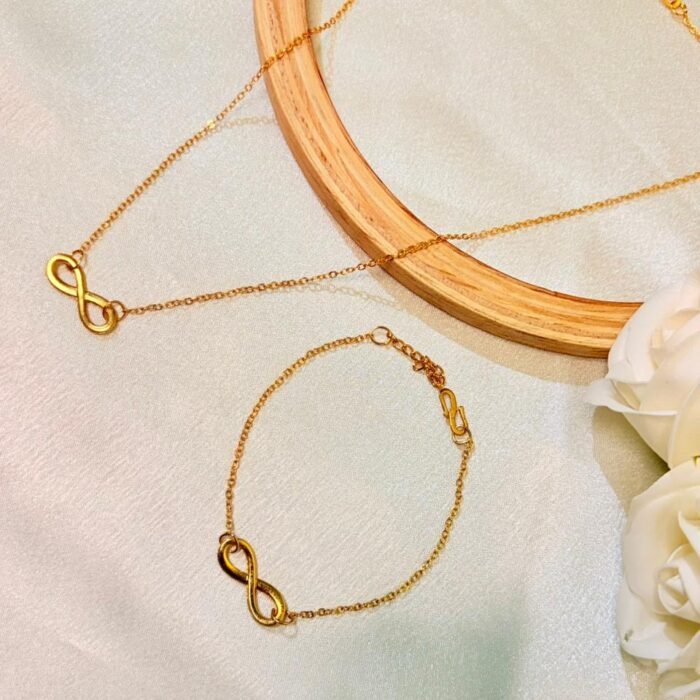 Infinity combo neck chain and bracelet 