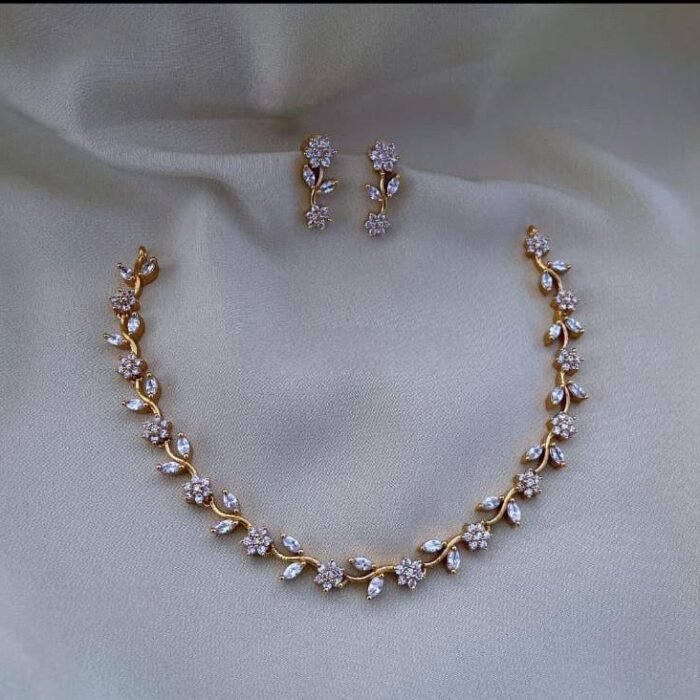 American diamond leaf Necklace set